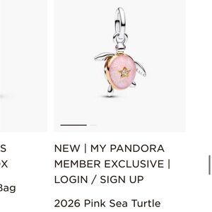 Pandora Pink and Silver Sea Turtle Charm